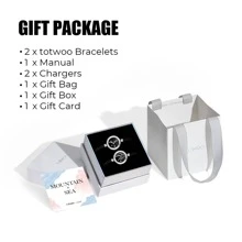 Totwoo Long Distance Touch Bracelet For Couples, Vibration & Light Up For Love Couples Bracelet | Long Distance Relationship Gifts For Girlfriend Bluetooth Pairing Jewelry - màu đen - Xem 7