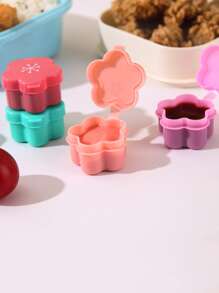 4pcs/Set Flower Pattern Sauce Bottles Takeaway Packaging Spice Boxes With Random Colors,Kitchen,Christmas Gift,School Supplies - Multicolor - View 8