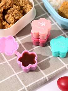 4pcs/Set Flower Pattern Sauce Bottles Takeaway Packaging Spice Boxes With Random Colors,Kitchen,Christmas Gift,School Supplies - Multicolor - View 3