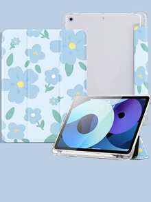 适用于 iPad 的花形保护套，带笔架，支持自动睡眠/唤醒盖 - 彩色 - 查看 3