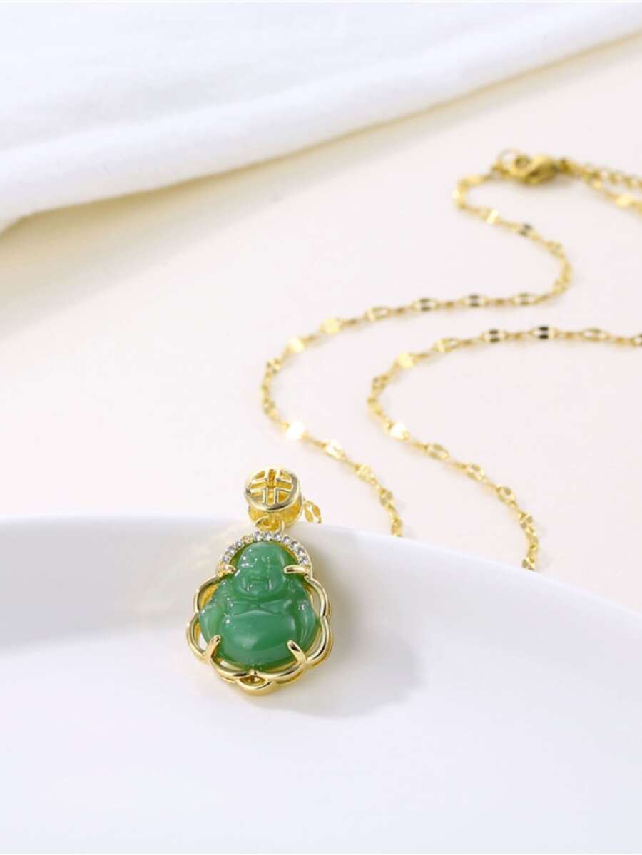 1 Miếng Retro Thép không gỉ Đá quý tự nhiên Vòng cổ mặt dây chuyền Đối với Nam Chúc may mắn - Nhiều màu - Xem 1