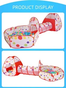 1pc 3-In-1 Tent, Game House, Ocean Ball Pool Tunnel, Suitable For Indoor/Outdoor/Beach Use (Balls Not Included)