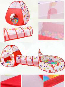 1pc 3-In-1 Tent, Game House, Ocean Ball Pool Tunnel, Suitable For Indoor/Outdoor/Beach Use (Balls Not Included)