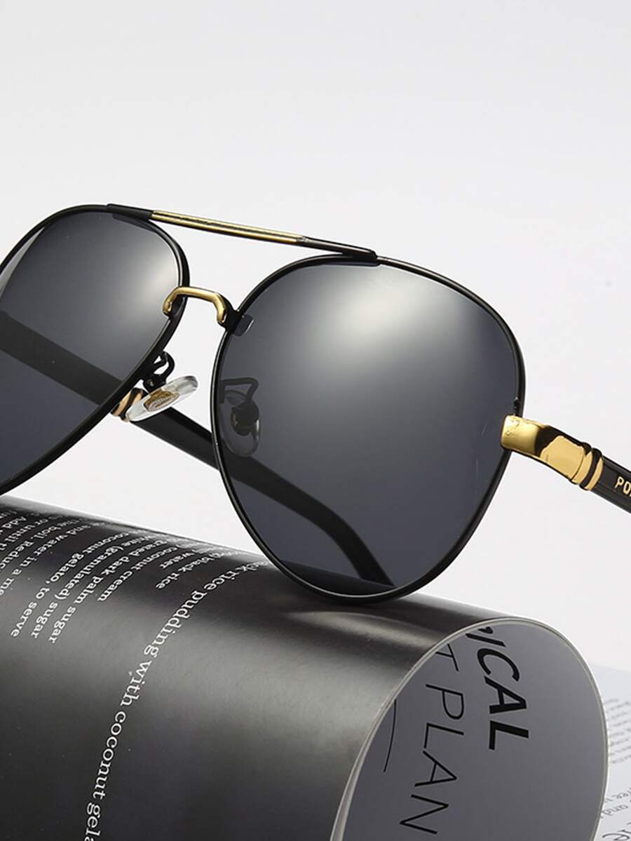 2023 New Arrival Men's Black-Gold Polarized Fashion Glasses For Fishing Fashion Eyewear - Black - View 1