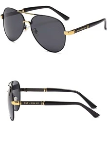 2023 New Arrival Men's Black-Gold Polarized Fashion Glasses For Fishing Fashion Eyewear - Black - View 3