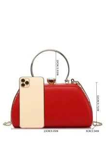 Red Clutch Bag Evening Purse - Red - View 6