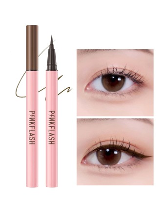 PINKFLASH Delineador de ojos impermeable , prueba de sudor , a prueba de manchas ; de secado rápido con de larga duración café marrón suave con
