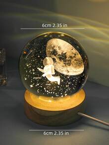 6CM flotante cielo estrellado Decoración con de madera Base - Beis - Ver 2