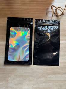 20 件/套彩色雷射郵寄袋,自封袋,適用於珠寶、禮品、食品和糖果包裝,黑色和粉紅色 - 黑色 - 查看 6