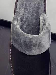 Dép đi trong nhà đế dày chống nước chống trượt cho nam, thích hợp sử dụng tại nhà trong mùa thu đông - màu đen - Xem 3