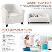 MIFXIN Tub Chair Slipcover Velvet Club Chair Covers Spandex Elastic Armchair Couch Cover Sofa Furniture Protector For Living Room Hotel Bar Counter - 白色 - 查看 6