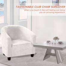 MIFXIN Tub Chair Slipcover Velvet Club Chair Covers Spandex Elastic Armchair Couch Cover Sofa Furniture Protector For Living Room Hotel Bar Counter - 白色 - 查看 8