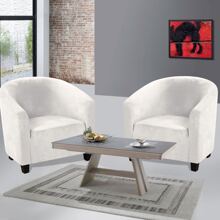 MIFXIN Tub Chair Slipcover Velvet Club Chair Covers Spandex Elastic Armchair Couch Cover Sofa Furniture Protector For Living Room Hotel Bar Counter - 白色 - 查看 9