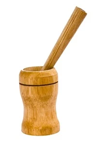 Mini Pilão De Madeira Socador De Alho Condimentos e Temperos - Madeira - Visão 2