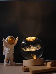 6CM flotante cielo estrellado Decoración con de madera Base - Beis - Ver 6