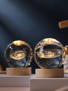 6CM flotante cielo estrellado Decoración con de madera Base - Beis - Ver 4