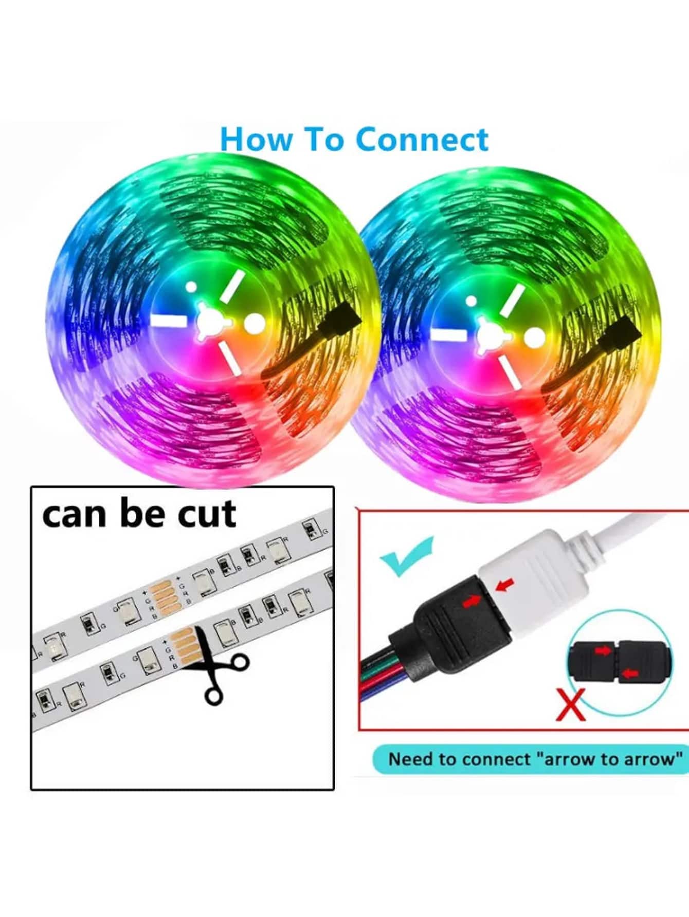 1 Meter Car Lights 5050 RGB Led Strip Lights Music Sync Color Changing