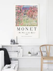 1pc Claude Monet Canvas Wall Art, Impressionist Modern Art, Art Print on Canvas, Art for the Home, National Gallery Murals, Art Painting on Canvas, Wall Decor, Unframed - Green - View 1