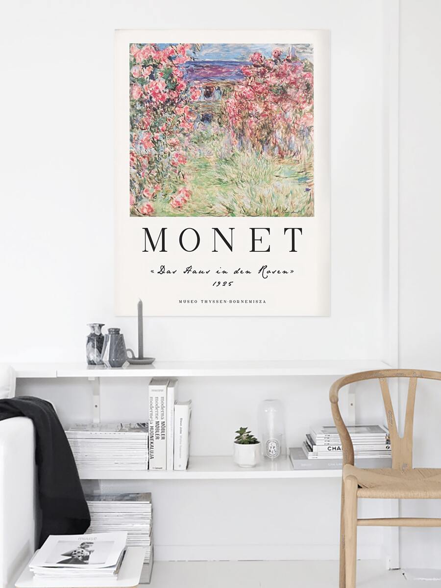 1pc Claude Monet Canvas Wall Art, Impressionist Modern Art, Art Print on Canvas, Art for the Home, National Gallery Murals, Art Painting on Canvas, Wall Decor, Unframed - Green - View 1