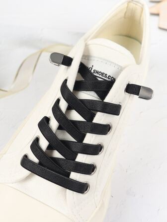 2pcs Elastic & Comfortable Polyester No Tie Shoelaces For Casual & Sports Shoes