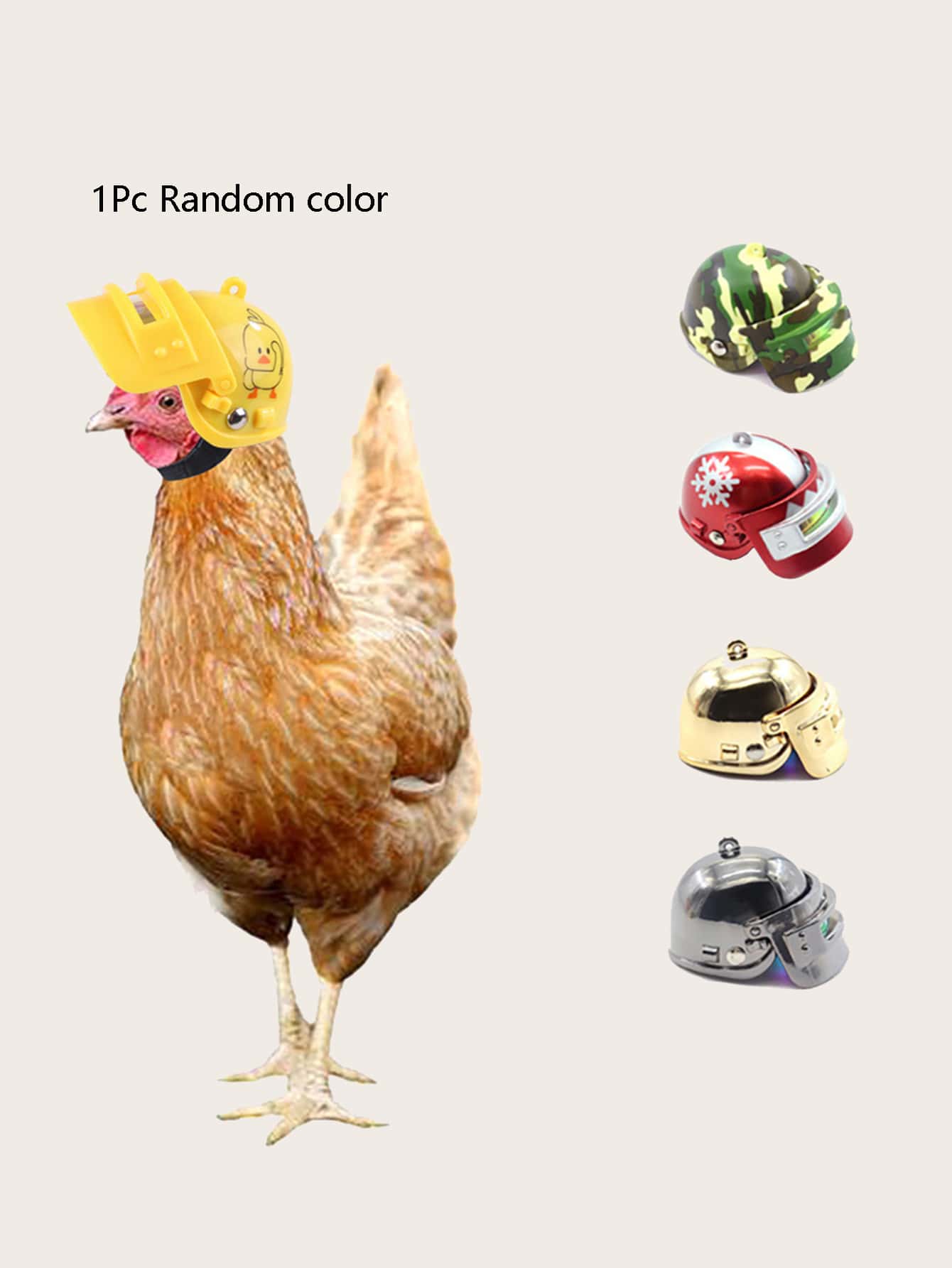 1pc Random Style & Color Graffiti Creative Sunglasses For Chicken-shaped Helmet & Bird-shaped Hat (pp Material) - Multicolor - View 1