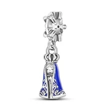 1Pc Vintage Our Lady Virgin Silver Color Charm Pendant Beads Fit Original Bracelet Necklace Beads For Diy Jewelry Making Gift For Women - Silver - View 1