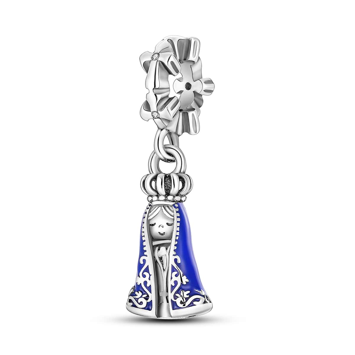 1Pc Vintage Our Lady Virgin Silver Color Charm Pendant Beads Fit Original Bracelet Necklace Beads For Diy Jewelry Making Gift For Women - Silver - View 1