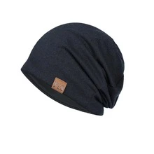 1入組時尚中性厚針織帽無簷秋冬跑步健身保暖 - 黑色 - 查看 3