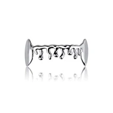 1pc Silver Flame Pattern Unisex Teeth Cap - Silver - View 1