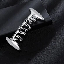 1pc Silver Flame Pattern Unisex Teeth Cap - Silver - View 4