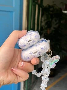Carcasa con dije con diseño de mariposa compatible con AirPods 1/2 y AirPods Pro
