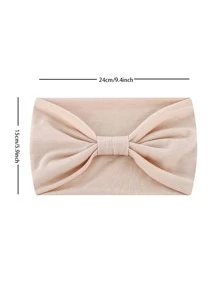 1 pieza unicolor Diadema ancha para mujeres , de moda con nudo Banda cabello , deportivo Muñequera Envoltura de la cabeza - Caqui - Ver 3