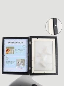 1 件，木制油画收纳盒带翻盖艺术画框开口艺术品相框可更换艺术品展示收纳框用于绘画制作卧室配件房间装饰，磁性翻盖相框 - 黑色 - 查看 10