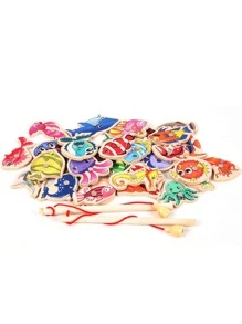 1套木頭磁性垂釣玩具 - 彩色 - 查看 2