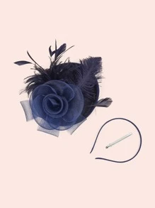 1頂紅茶聚會女士禮帽，肯塔基州頭飾德比禧帽，適用於雞尾酒婚禮 - 藏蓝色 - 查看 6