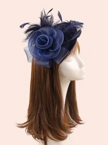 1頂紅茶聚會女士禮帽，肯塔基州頭飾德比禧帽，適用於雞尾酒婚禮 - 藏蓝色 - 查看 1