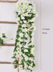 1bunch, 85cm/33.5inch Violet Hanging Flowers Artificial Decor  Petal Silk Violet Simulation Hanging Plant Faux Hanging Royal Violets Hanging Purple Artificial Orchid For Home Garden Wedding Indoor Outdoor Decor - White - View 6