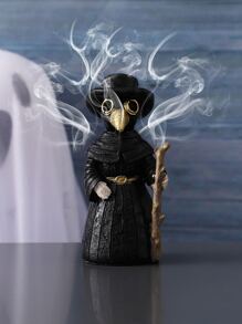1pc Resin Raven With Cane Design Indoor Home Incense Burner - Multicolor - View 1