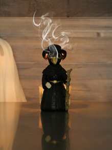 1pc Resin Raven With Cane Design Indoor Home Incense Burner - Multicolor - View 3