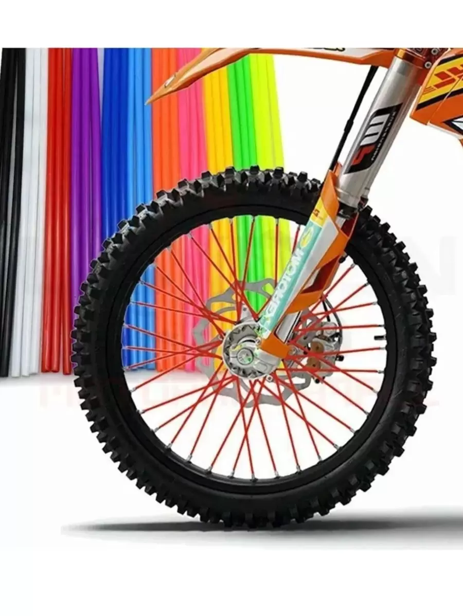 Popotes para rayos de motocicleta accesorios para rin - Naranja - Ver 1