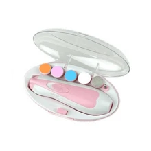 6 合 1 電動嬰兒指甲修剪器套裝 - 使用 Led 燈和 6 個研磨墊安全保護和拋光寶寶的指甲! - 粉色 - 查看 7