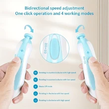 6 合 1 電動嬰兒指甲修剪器套裝 - 使用 Led 燈和 6 個研磨墊安全保護和拋光寶寶的指甲! - 粉色 - 查看 6