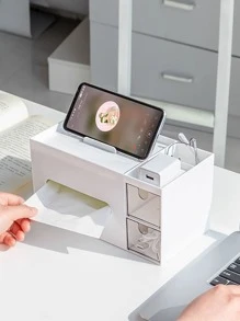 A Multi-Functional Desktop Stationery Organizer That Can Be Used To Store Pens, Erasers, And Other Small Stationery Items. - White - View 1