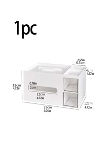 A Multi-Functional Desktop Stationery Organizer That Can Be Used To Store Pens, Erasers, And Other Small Stationery Items. - White - View 3