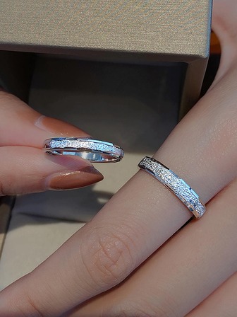 1入組情人節禮品環形設計閃閃發光開口戒指