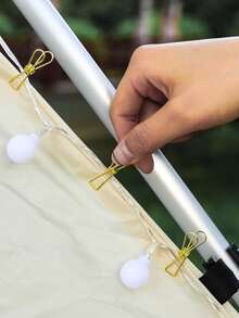 10pcs Mini Lengthened Tent Clip With Press Button Anti-slip Function, Wind Rope Buckle, Tent Fixed Hook For Outdoor Camping Accessory - Rose Red - View 7