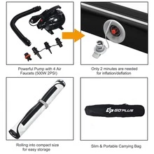 Goplus 10FT Air Track Inflatable Gymnastics Tumbling Mat w/ Pump - Black - View 10