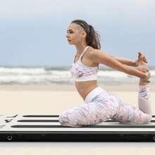 Goplus 10FT Air Track Inflatable Gymnastics Tumbling Mat w/ Pump - Black - View 2