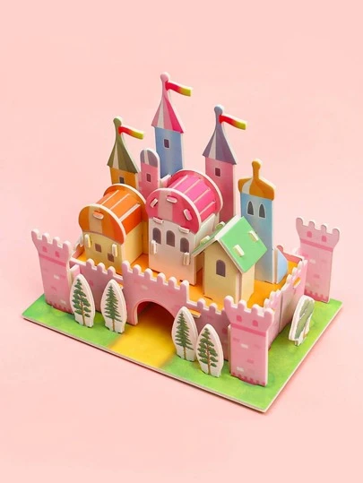 1件套DIY模型組裝彩虹城堡益智玩具適用於孩子們智力發展