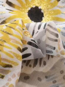 1入組新款灰色燙金圓形設計女士休閒柔軟圍巾，披肩，圍巾，長圍巾，禮物創意，適合旅行和海灘